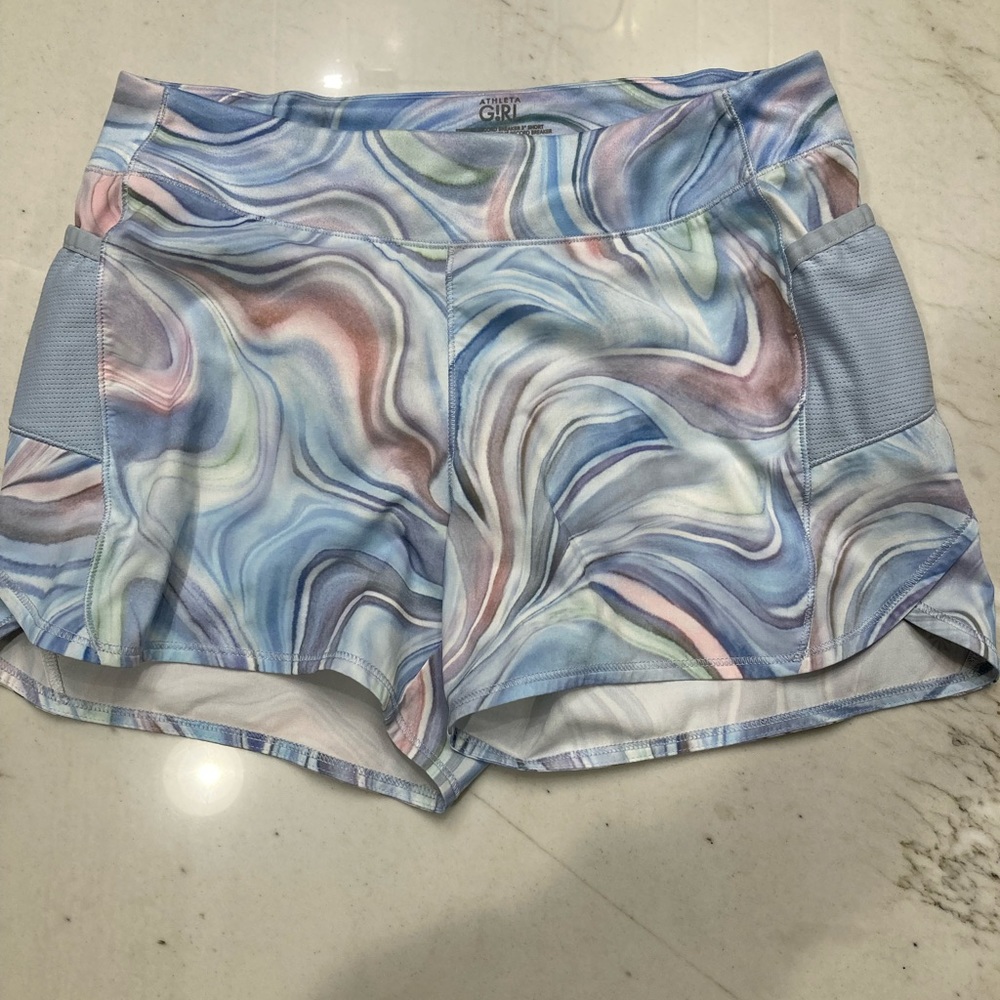 Athleta Girl Marbled Running Shorts Size Kids 14